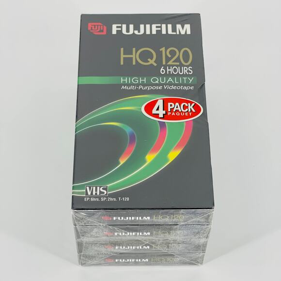 FOUR Pack Sealed FUJIFILM 6 hrs High Quality VHS Blank Tape Video Cassette - New - Picture 1 of 11